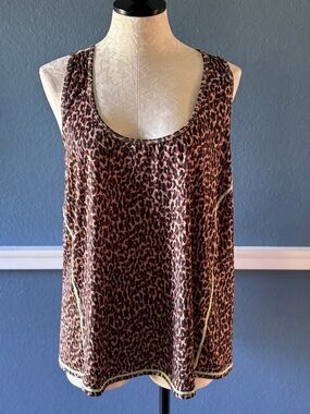 Fabletics Leopard Print Tank Top with Lime Green Stitching NWT 3X